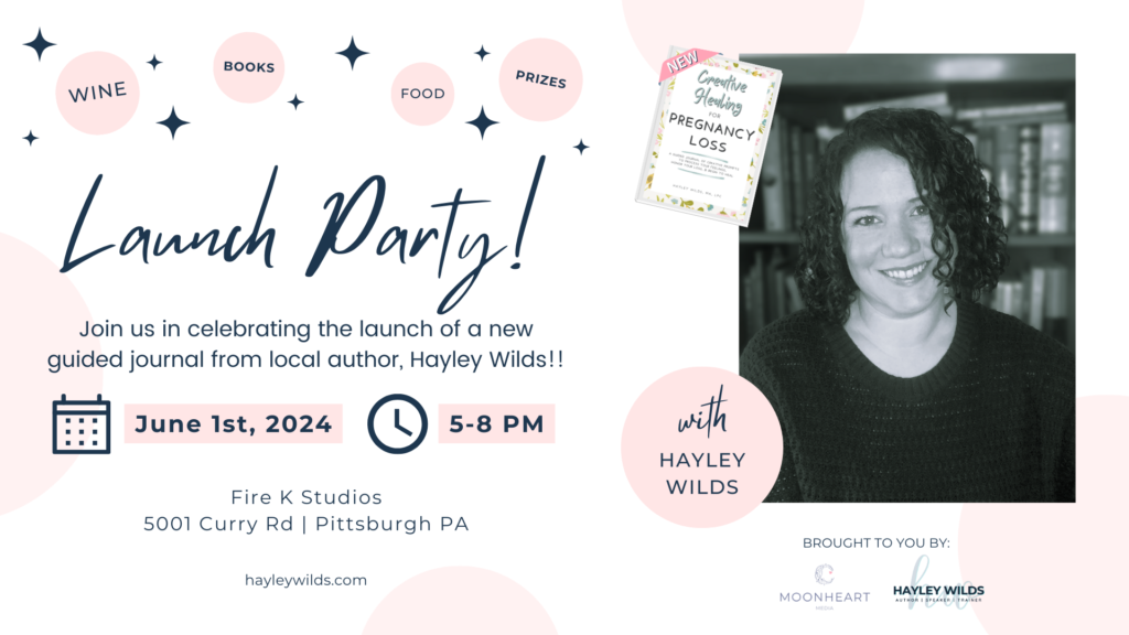 book launch party for pregnancy loss journal new book