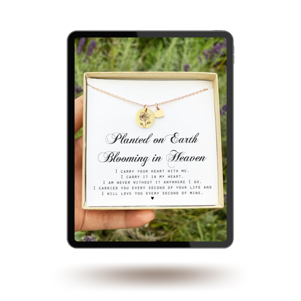 custom floral miscarriage pregnancy loss necklace